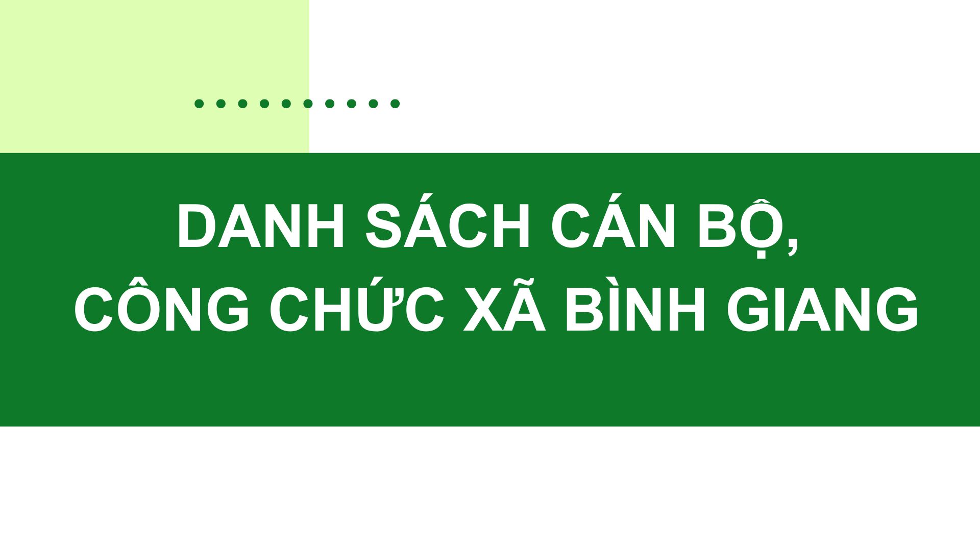 DANH SÁCH CÁN BỘ CÔNG CHỨC UBND XÃ BÌNH GIANG